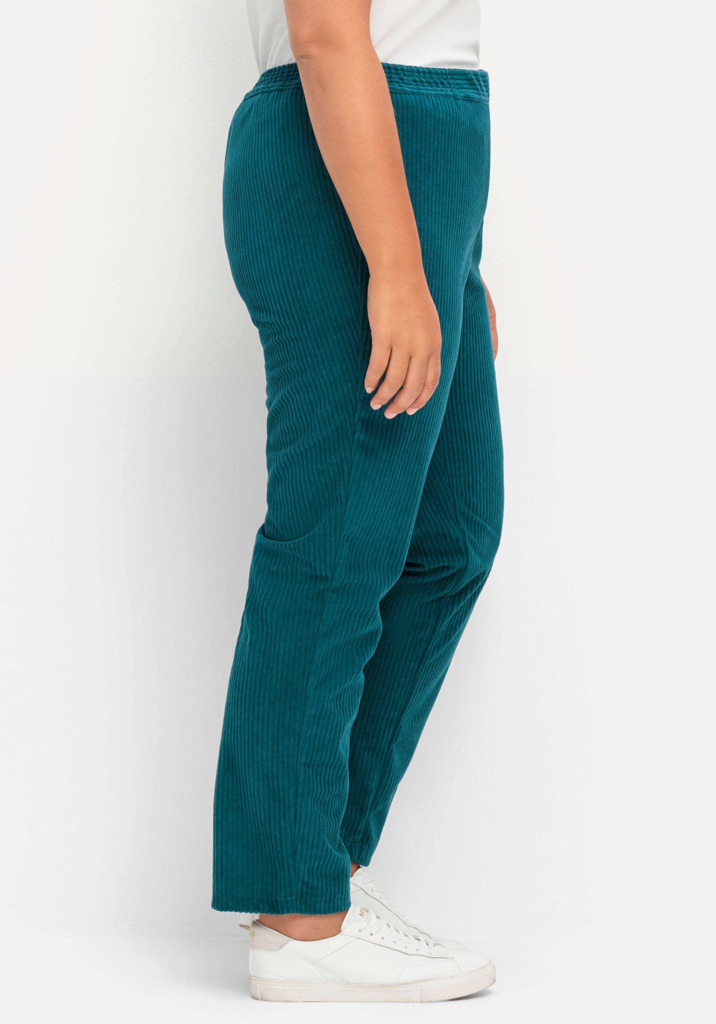 Gerade Cordhose mit Gummizugbund