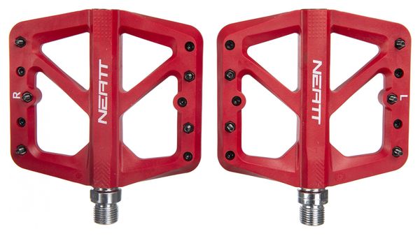 Paire de Pédales Plates Neatt Composite 5 Picots Rouge