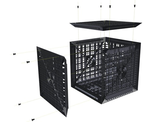 GreenLife 410 l infiltratieset, inclusief 2 infiltratiekubussen 205 l, 8 m² geotextiel en ontluchting.
