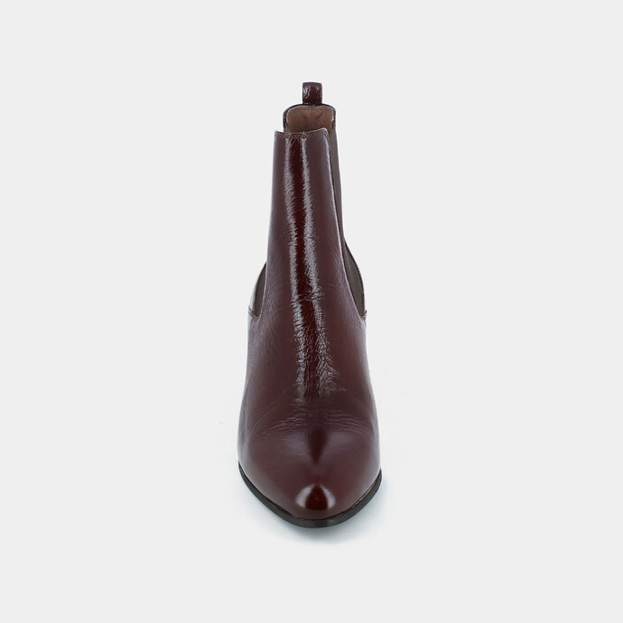 Bottines à talons  en cuir vieilli marron