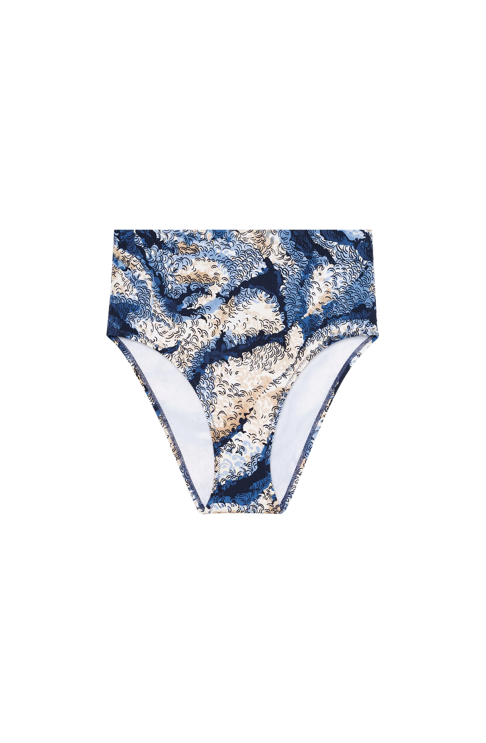tobago Bas de maillot de bain taille haute imprimé Wave