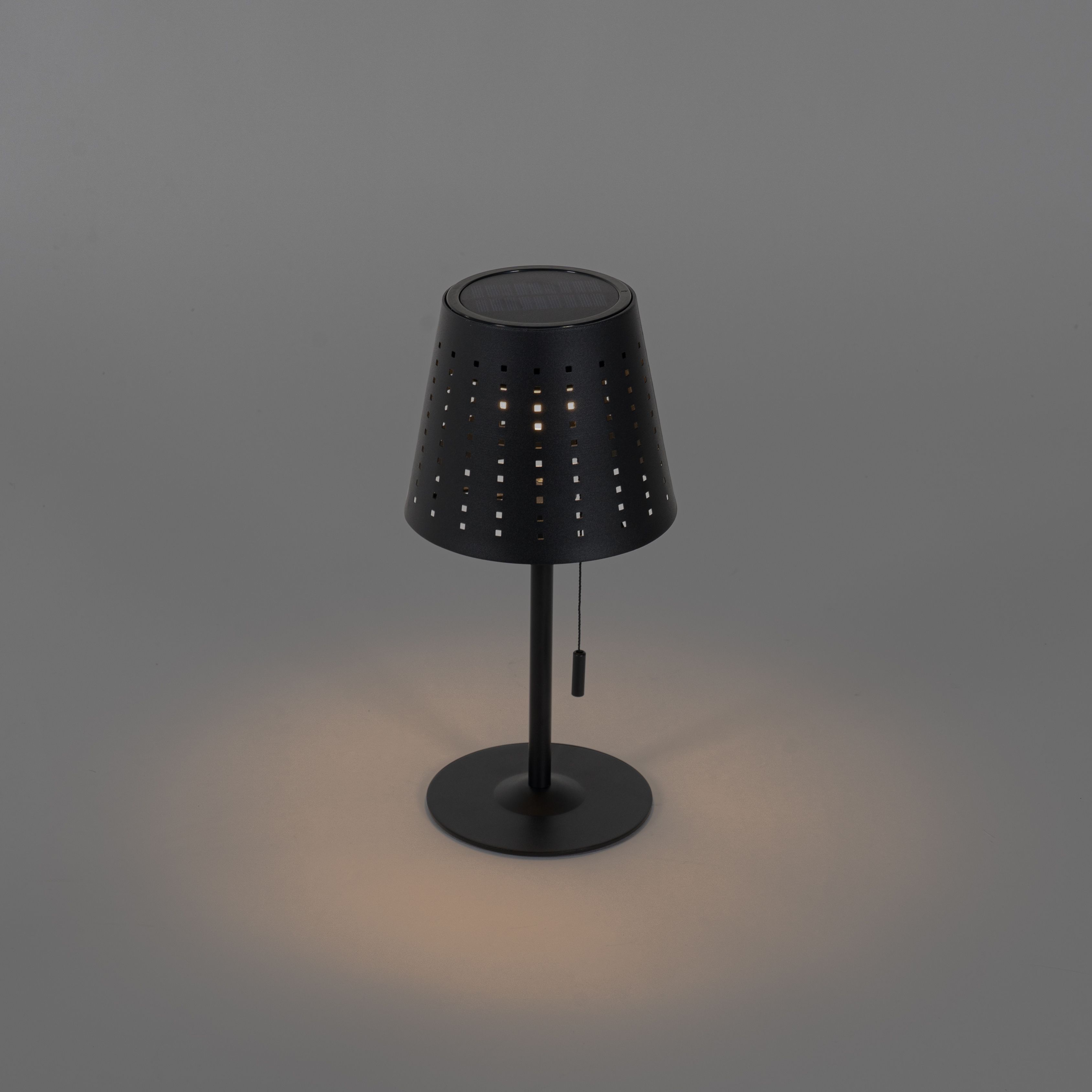 Buiten tafellamp zwart incl. LED 3-staps dimbaar oplaadbaar en solar - Ferre