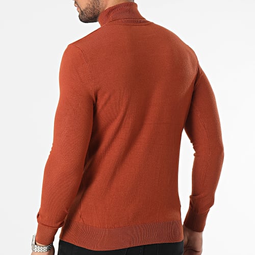 Pull Col Roulé Marron