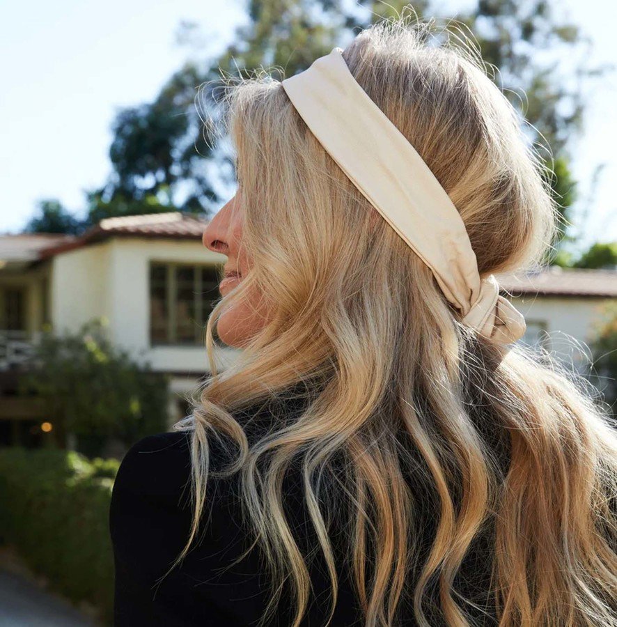 Corinne Leather Hairband Wire Cream