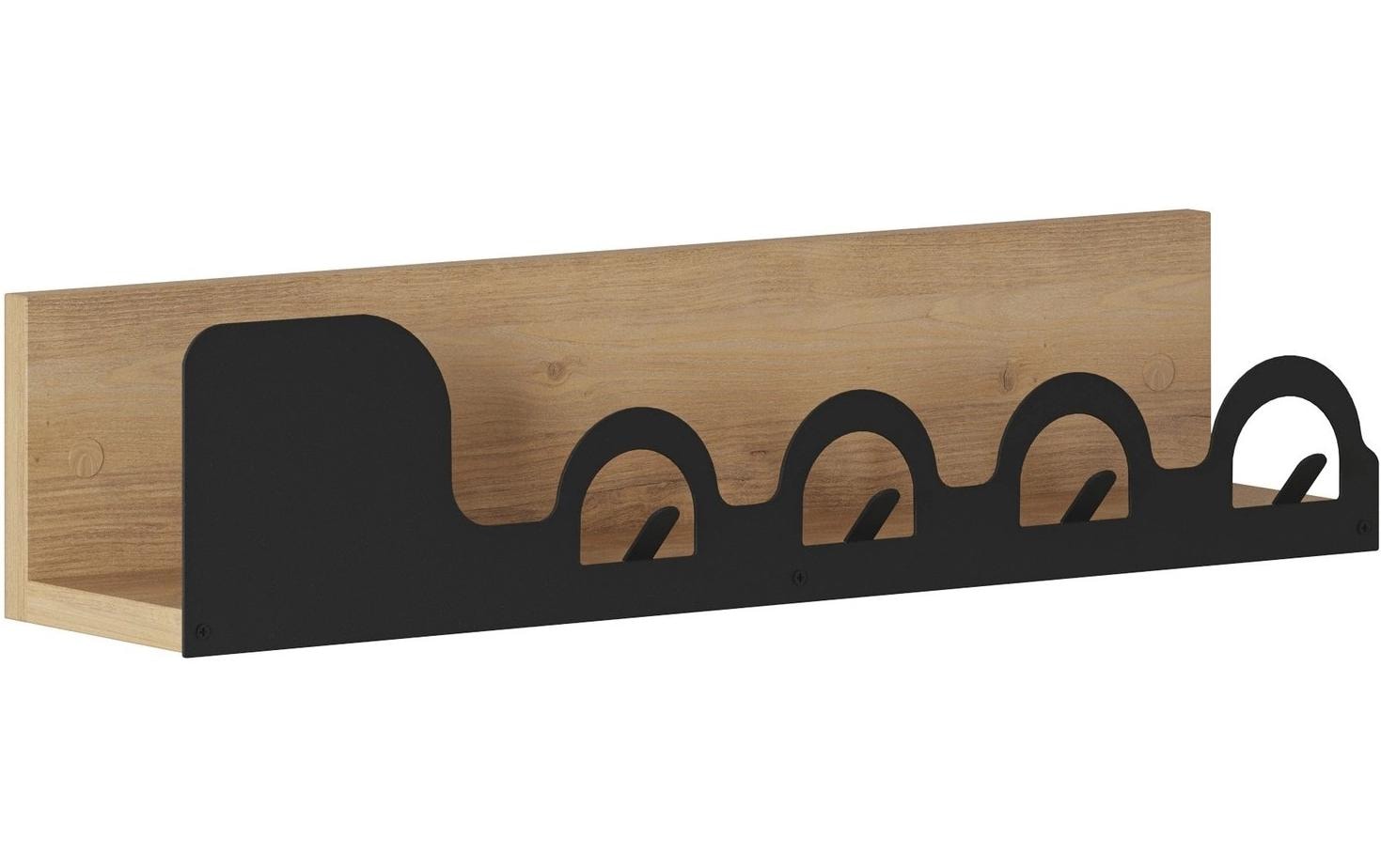 Wandgarderobe Liora Sapphire 4 Haken, Beige/SchwarzKleiderhaken