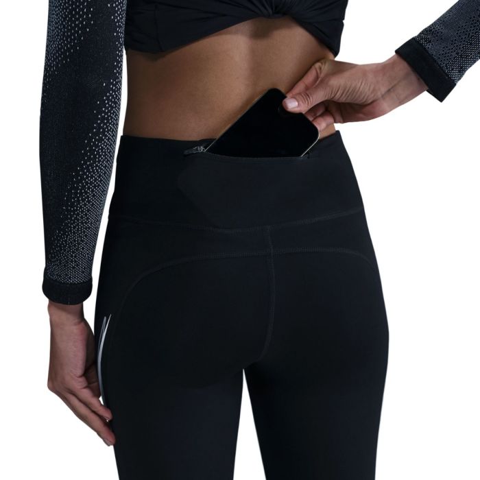 Nike Dame Lange tights Fast Mid-Rise 7/8 Tights Sort