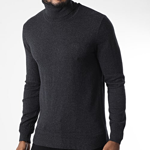 Pull Col Roulé PLBEAL4 Gris Anthracite Chiné