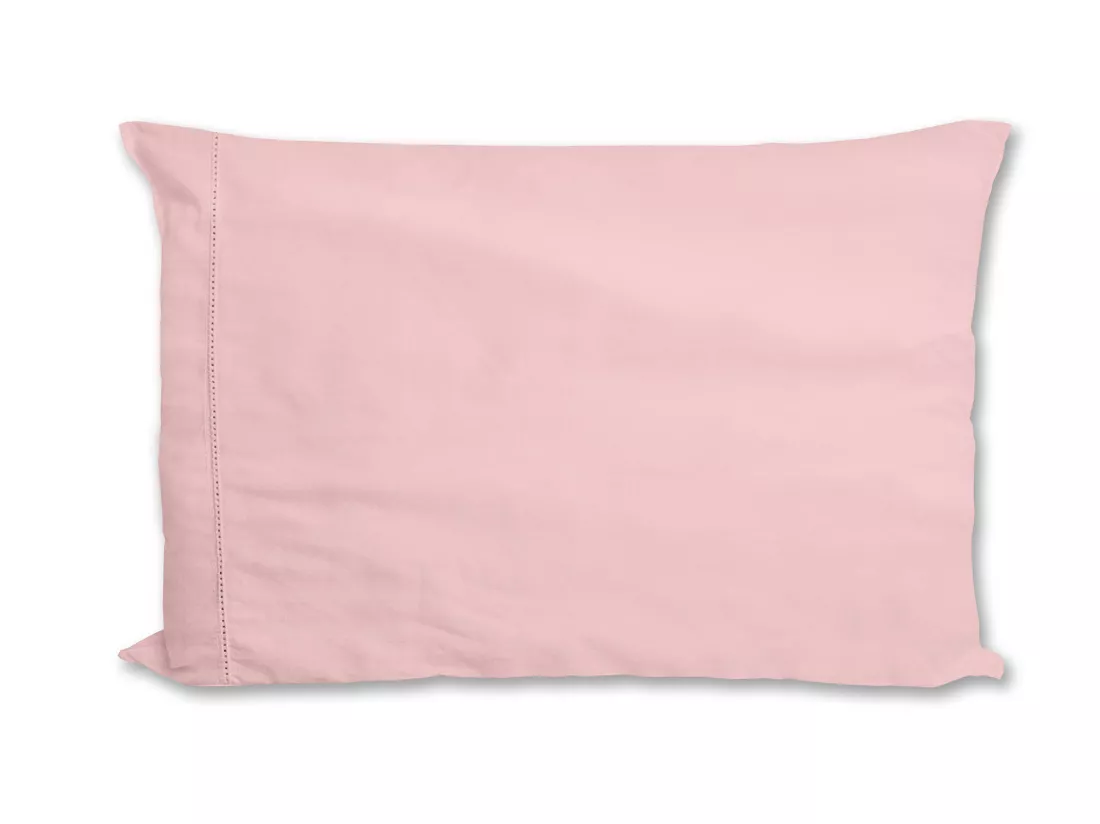 Lot de 2 taies d'oreillers en coton percale rose 50x75 cm