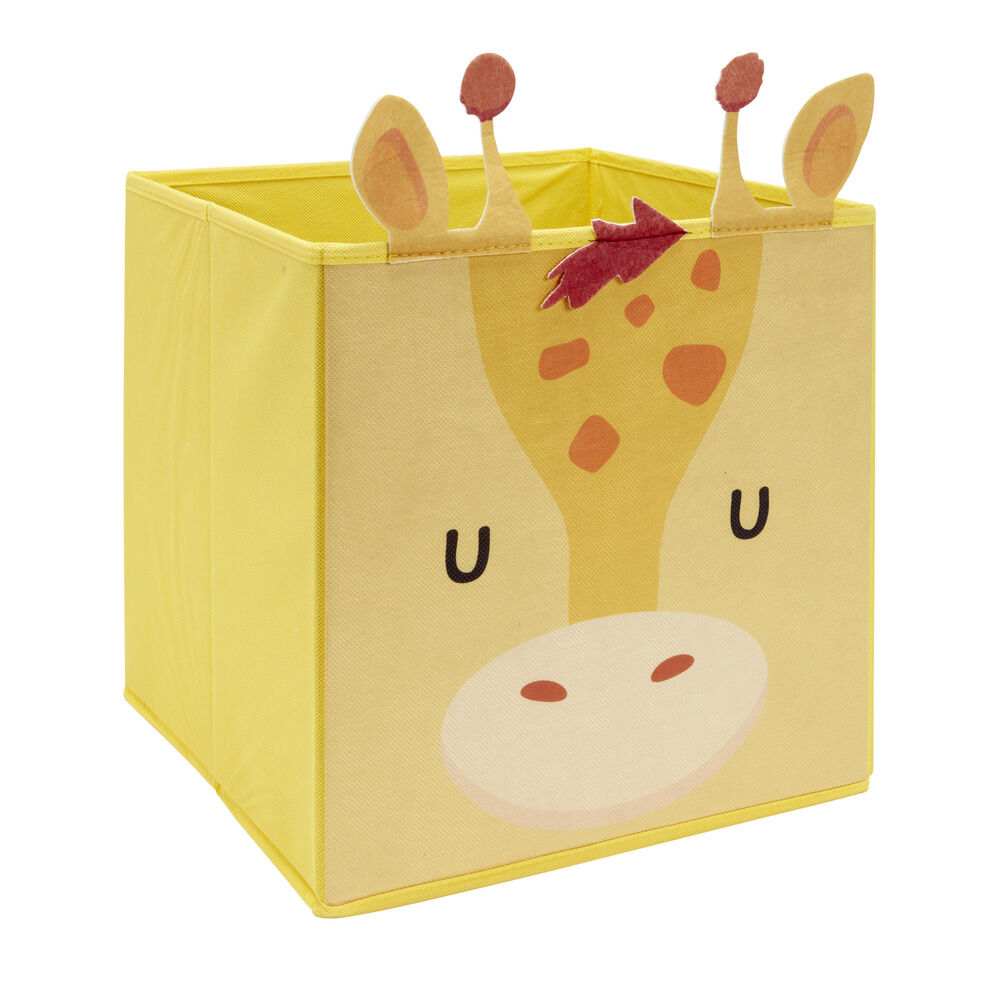 Panière de rangement carrée enfant girafe 31x31xH31cm