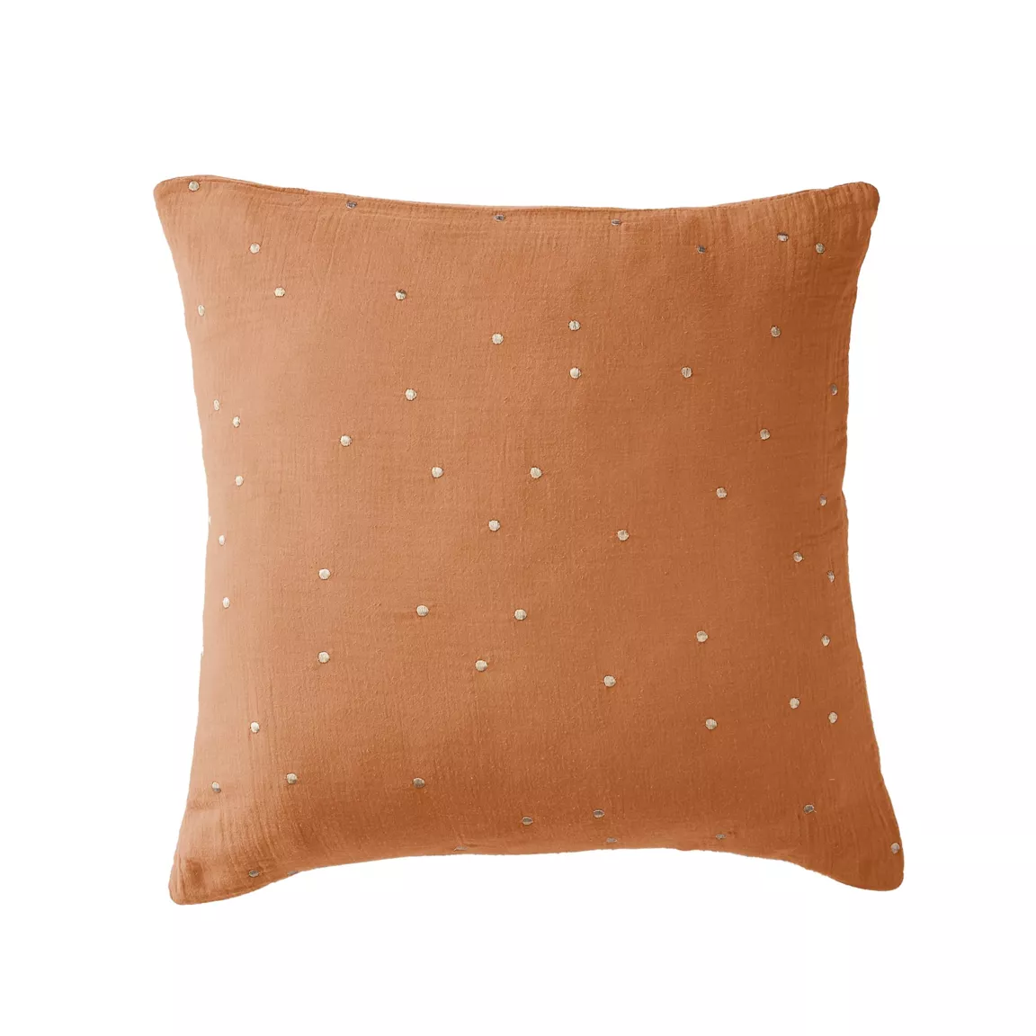 Taie d'oreiller carrée gaze de coton (60 x 60 cm) Gaïa Chic Abricot