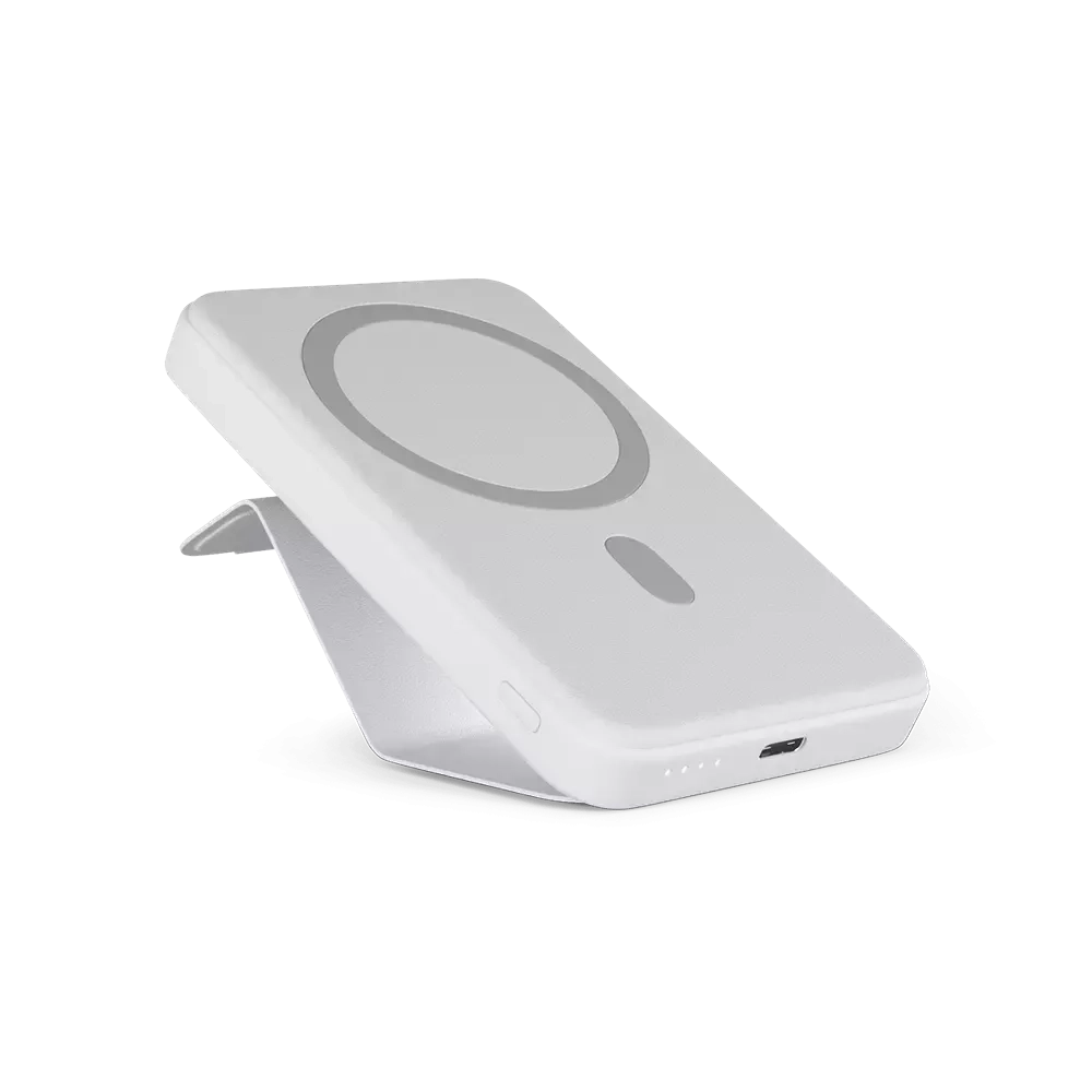 (20W) 7000mAh Mag  Stand Magnetische MagSafe Powerbank USB C Ladegerät mit Kickstand   Ladekabel (9915101300249) - Weiss