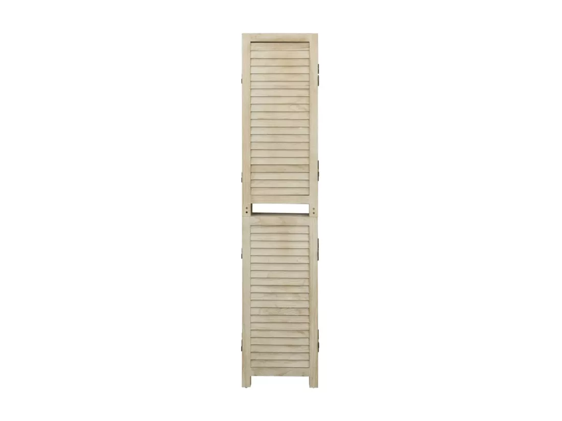 Cloison de séparation 4 panneaux 140x165 cm Bois de Paulownia