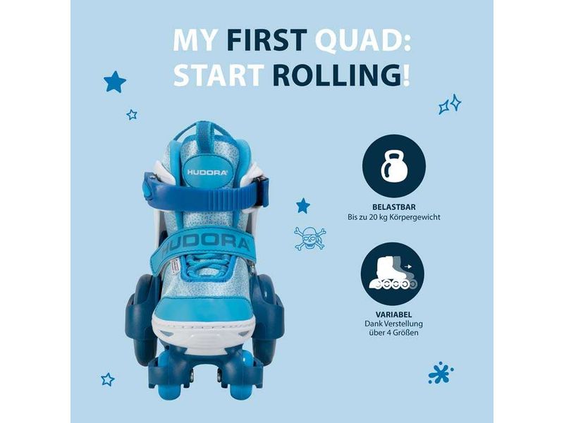 Hudora Inline-Skates My First Quad Türkis, 26-29 Rollschuhe für Kinder