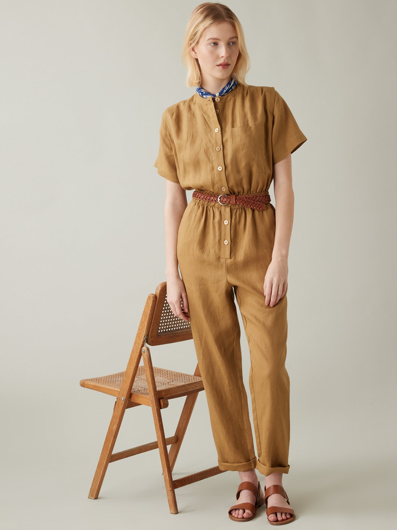 Combinaison-pantalon en lin femme
