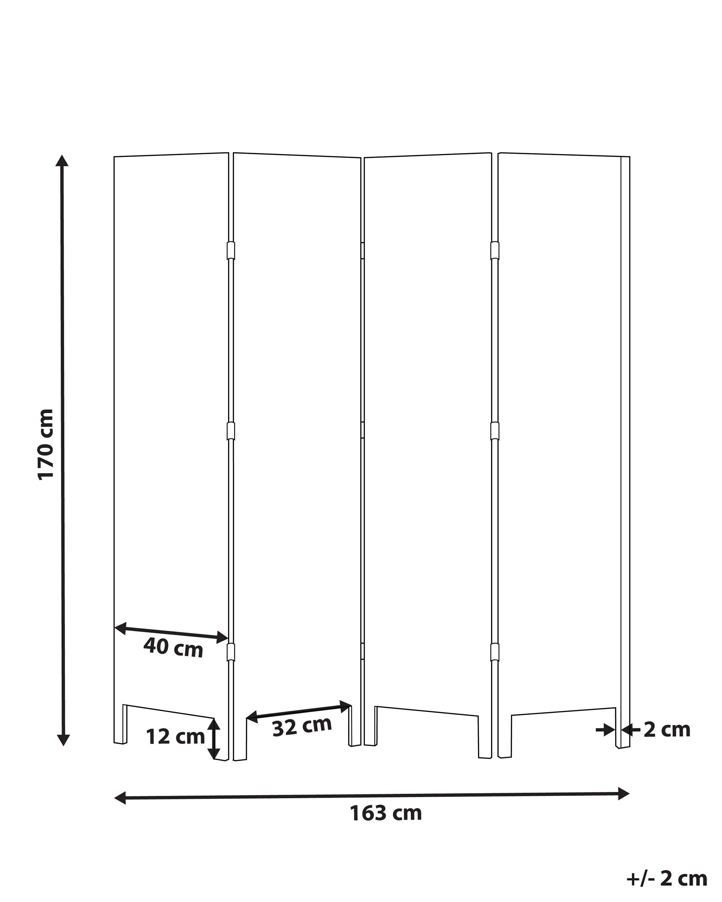 Roomdivider met 4 panelen AVENES Gebroken wit 163 cm 170 cm