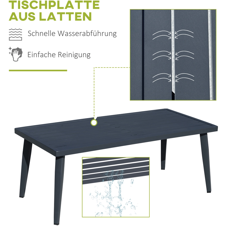Outsunny Gartenmöbel Set mit Tisch grau