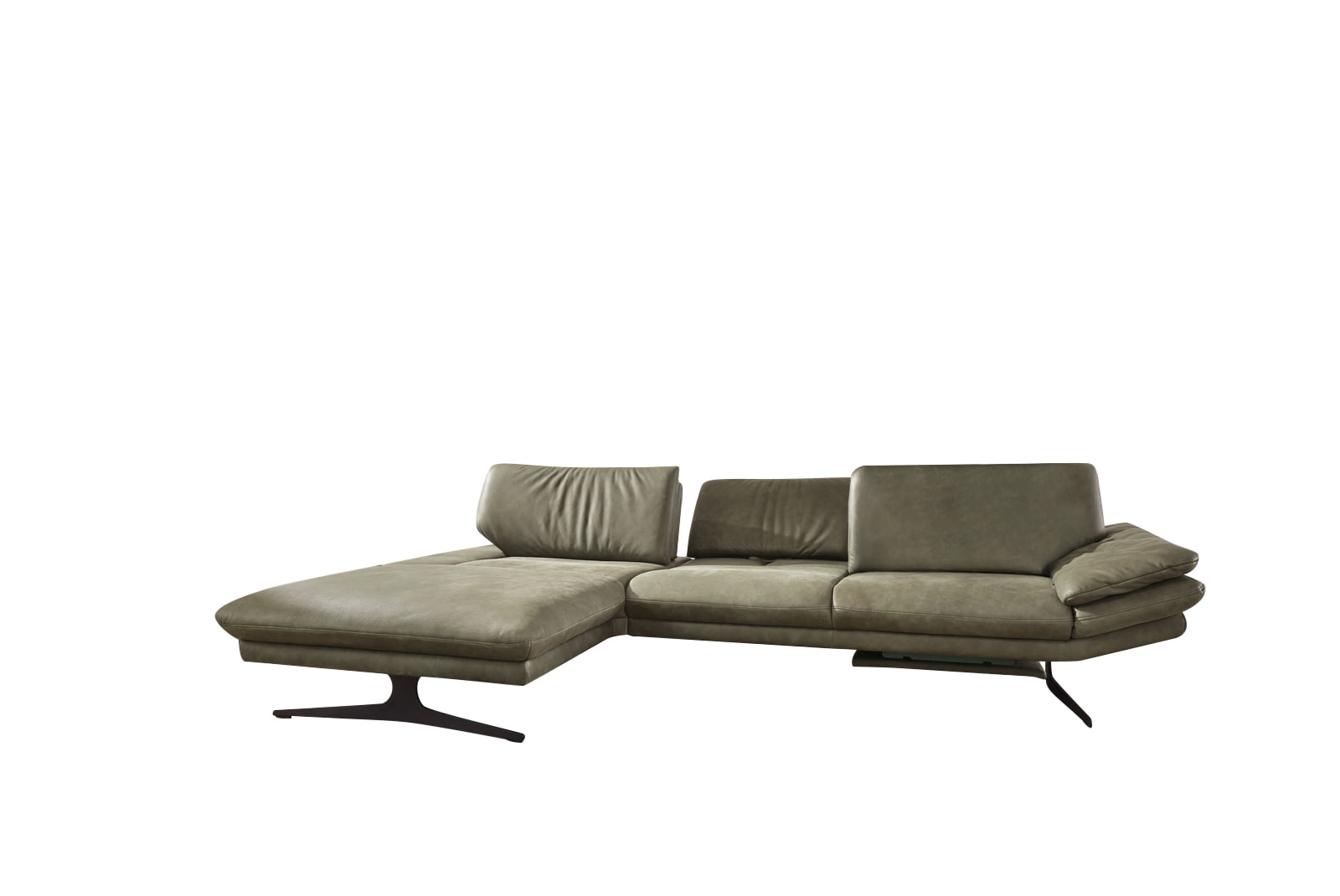 MONDO Ecksofa ARANCA II-L Lederbezug zypressengrün