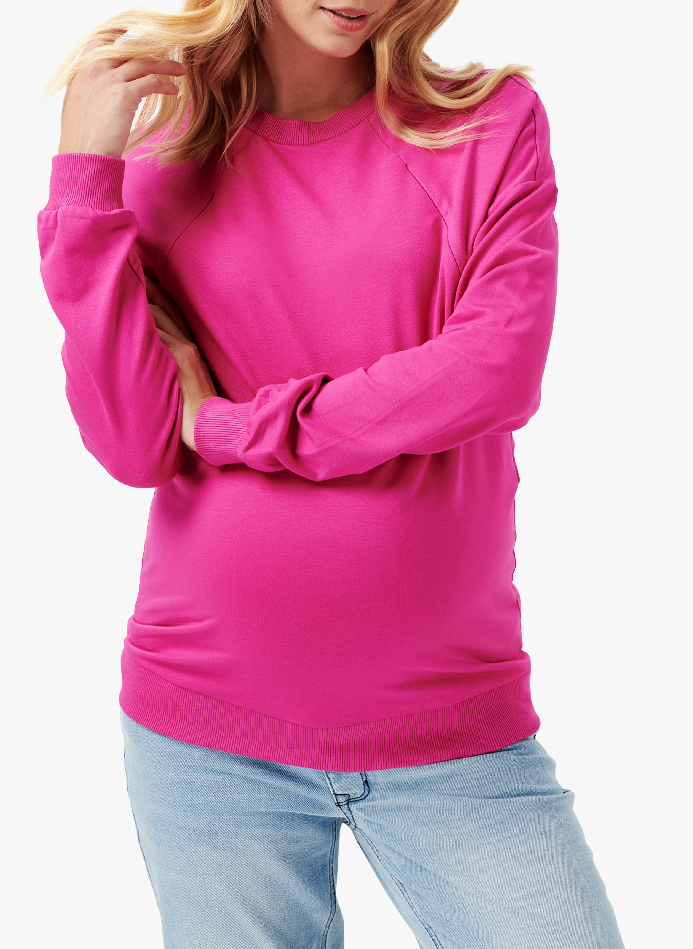 ALCOY - Pull col rond en viscose | Rose