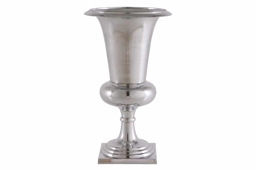 Design Vase GOAL 60cm silber Pflanzen Pokal Aluminium