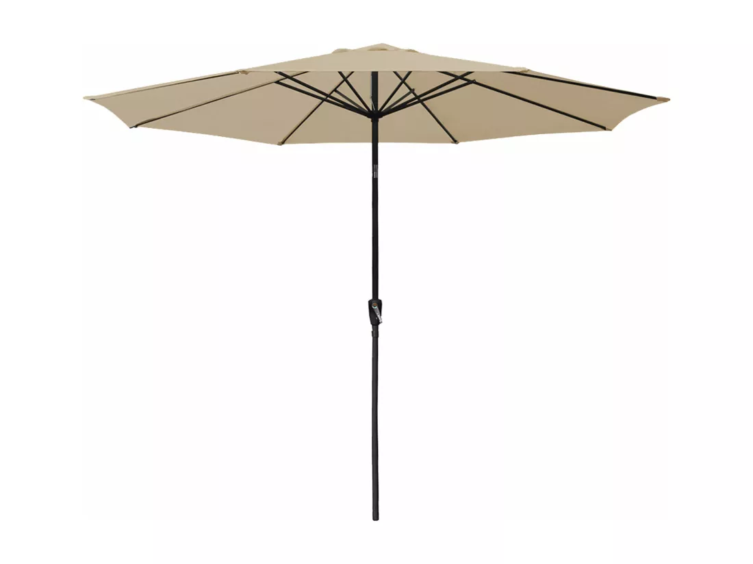 Parasol droit HAPUNA rond 3,30m de diamètre beige - HAPPY GARDEN