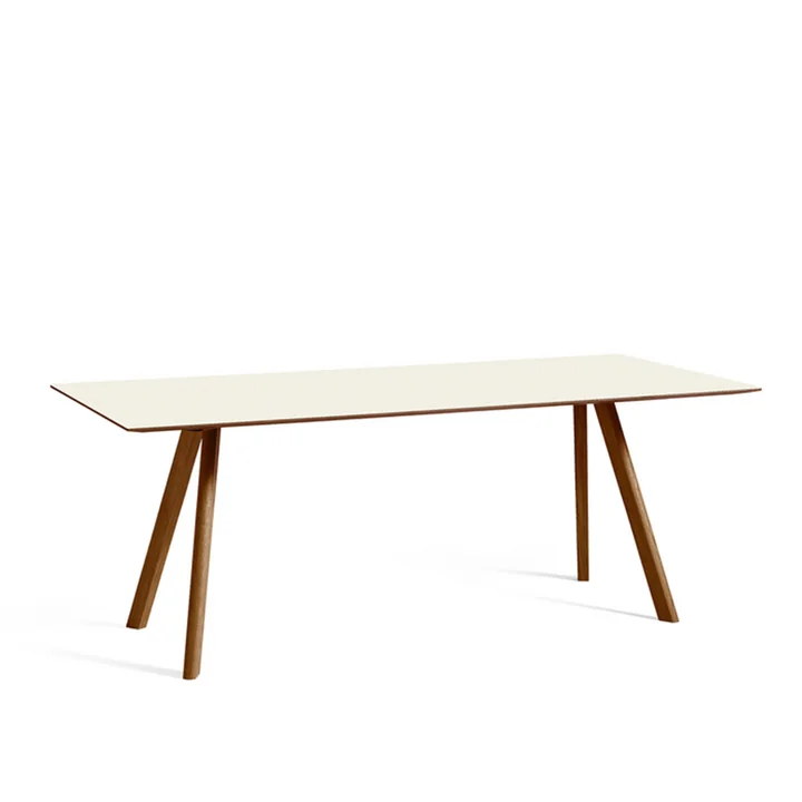 HAY - Copenhague CPH30 Esstisch 200 x 90 cm, Walnuss lackiert / Linoleum off white