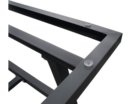 Garden Place Freya Alu 6-persoons 4-delige tuinmeubelset inclusief tafel 150 x 75 x 65 cm met 5 mm spray-stone veiligheidsglas blad en zitkussens, antraciet aluminium