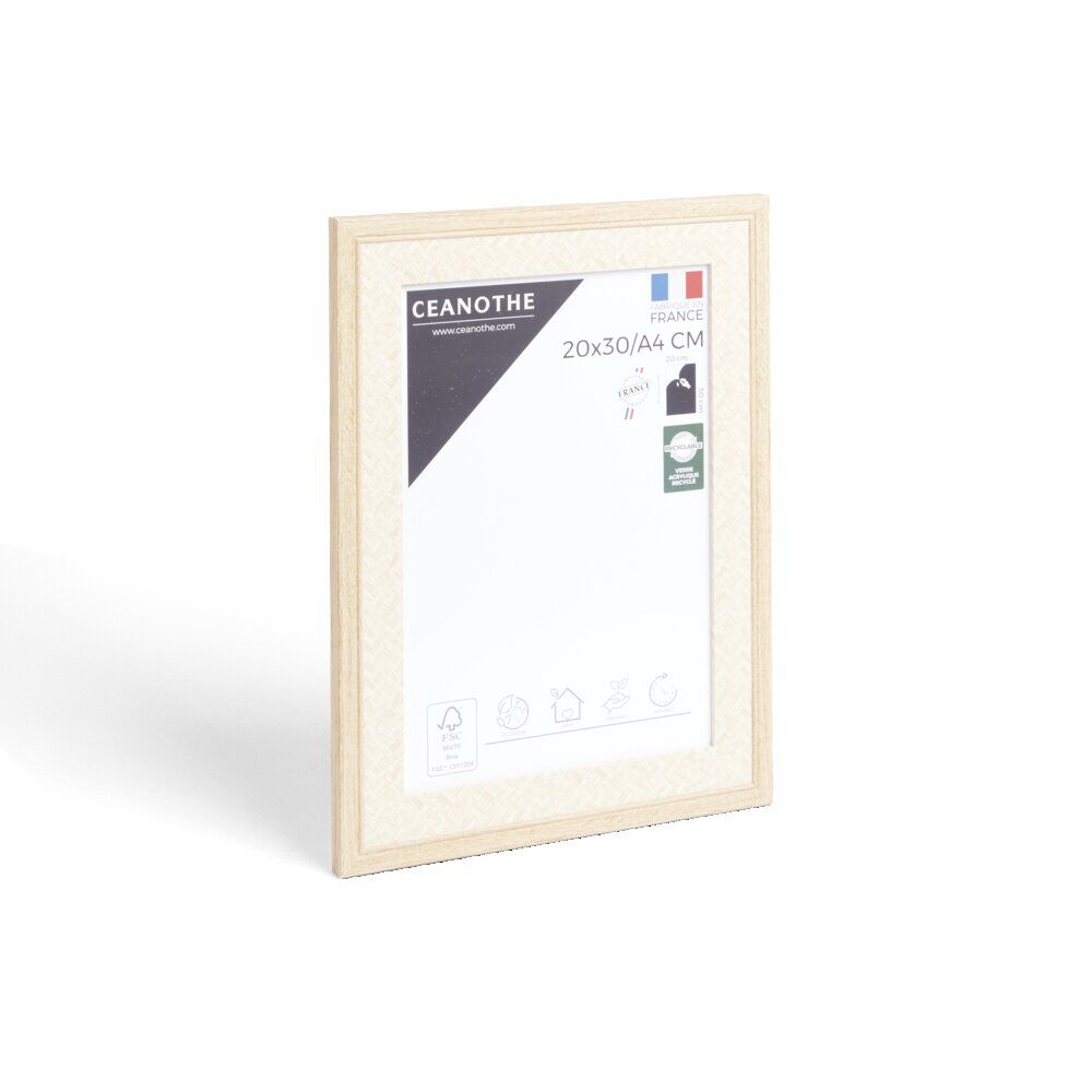 Cadre Palma bois beige naturel 27,8x1,5x36,8cm pour photo 20x30cm