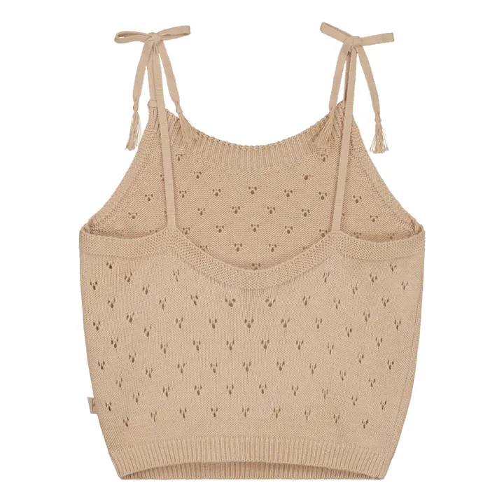 Yuki Top Maille Ajourée Coton Bio | Beige Nude
