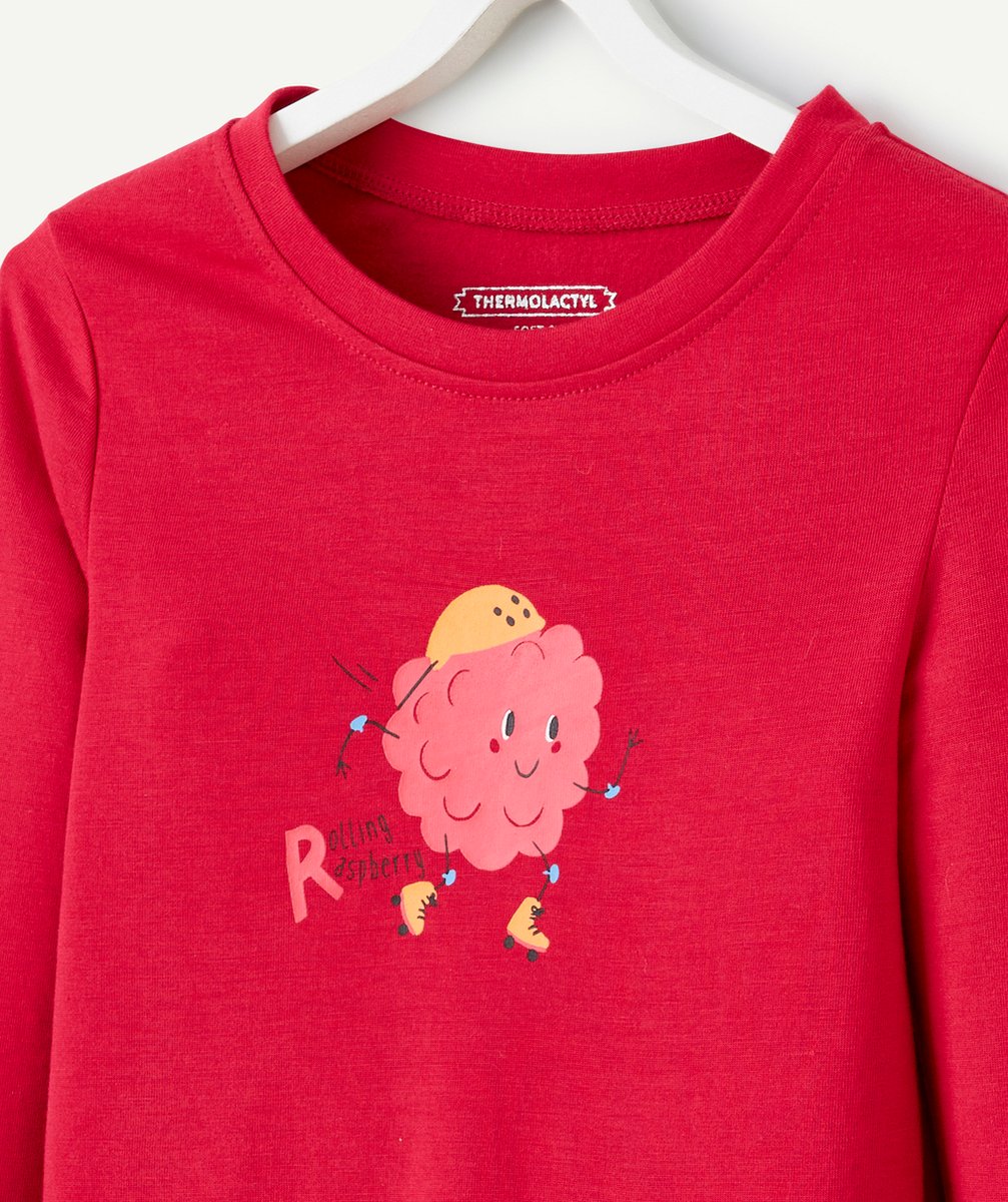 DAMARTT-SHIRT THERMOLACTYL ROSE AVEC IMPRIMÉ CERISE