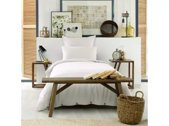 HEDDA - Taie d'Oreiller 50x70cm Flanelle de Coton Coloris Neige