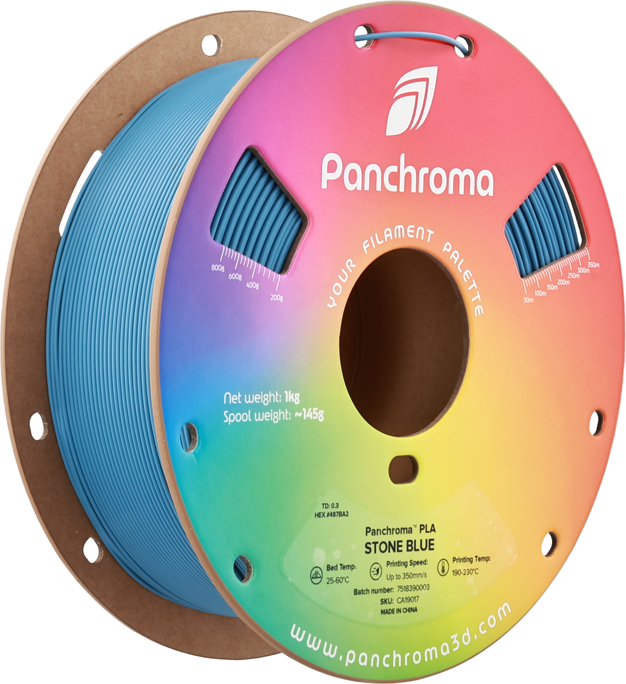 Polymaker  Panchroma™ PLA Stone Blue, 1,75 mm / 1000 g    High-Speed Filament in Stone Blue