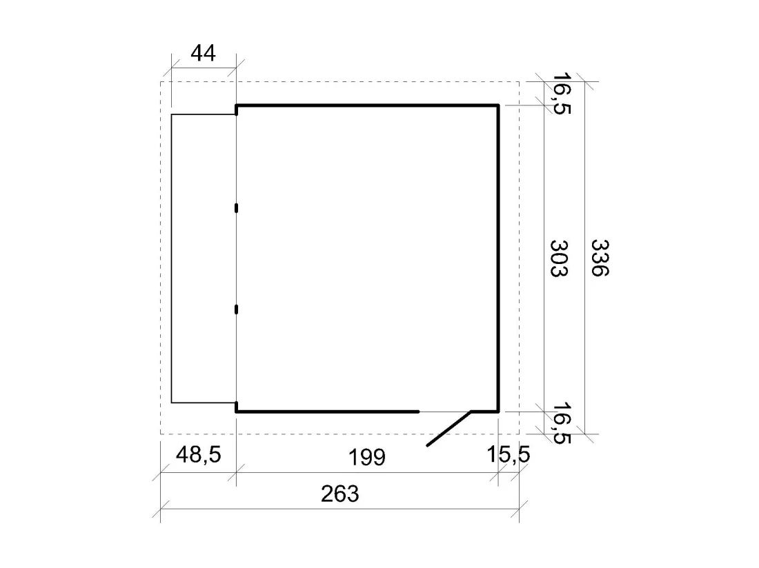 TIMBELA M150A Maison de jardin en bois, Étal de marché en bois H232x336x263 cm/6m2