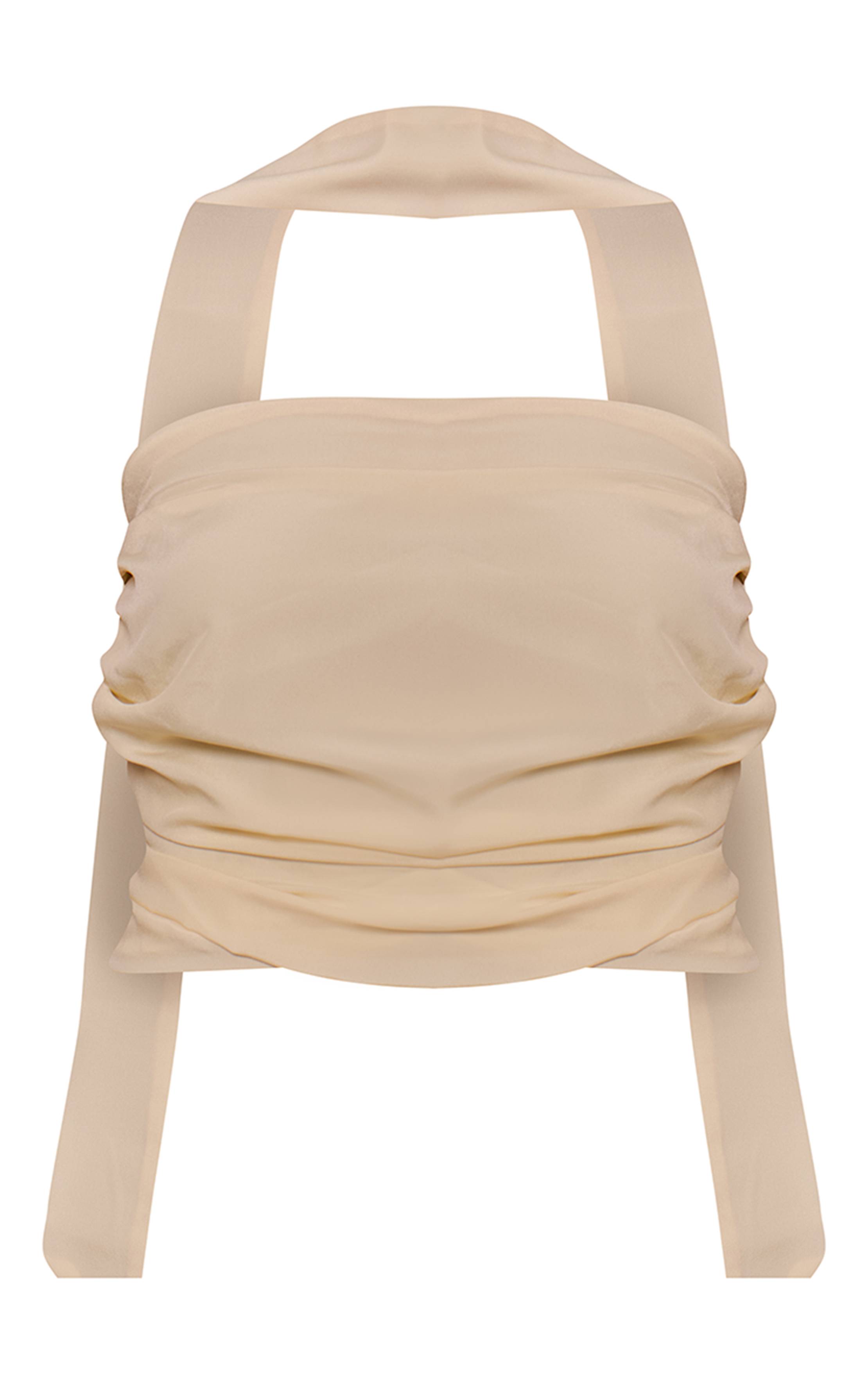 Butter Cream Top Bandeau En Mousseline Avec Détail Foulard