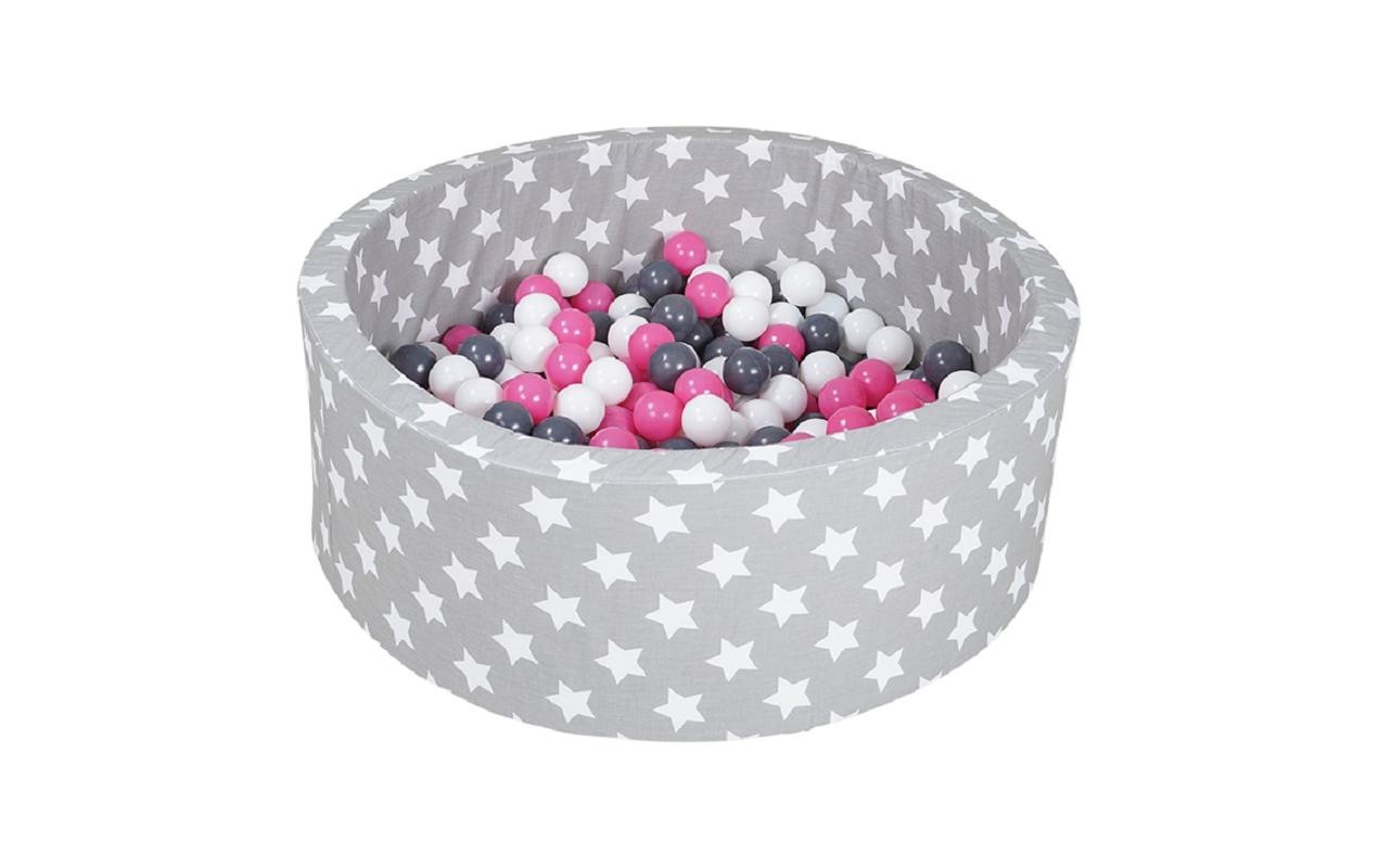 Knorrtoys® Bällebad »Grey White Stars 300 Bälle creme/grey/rose«
