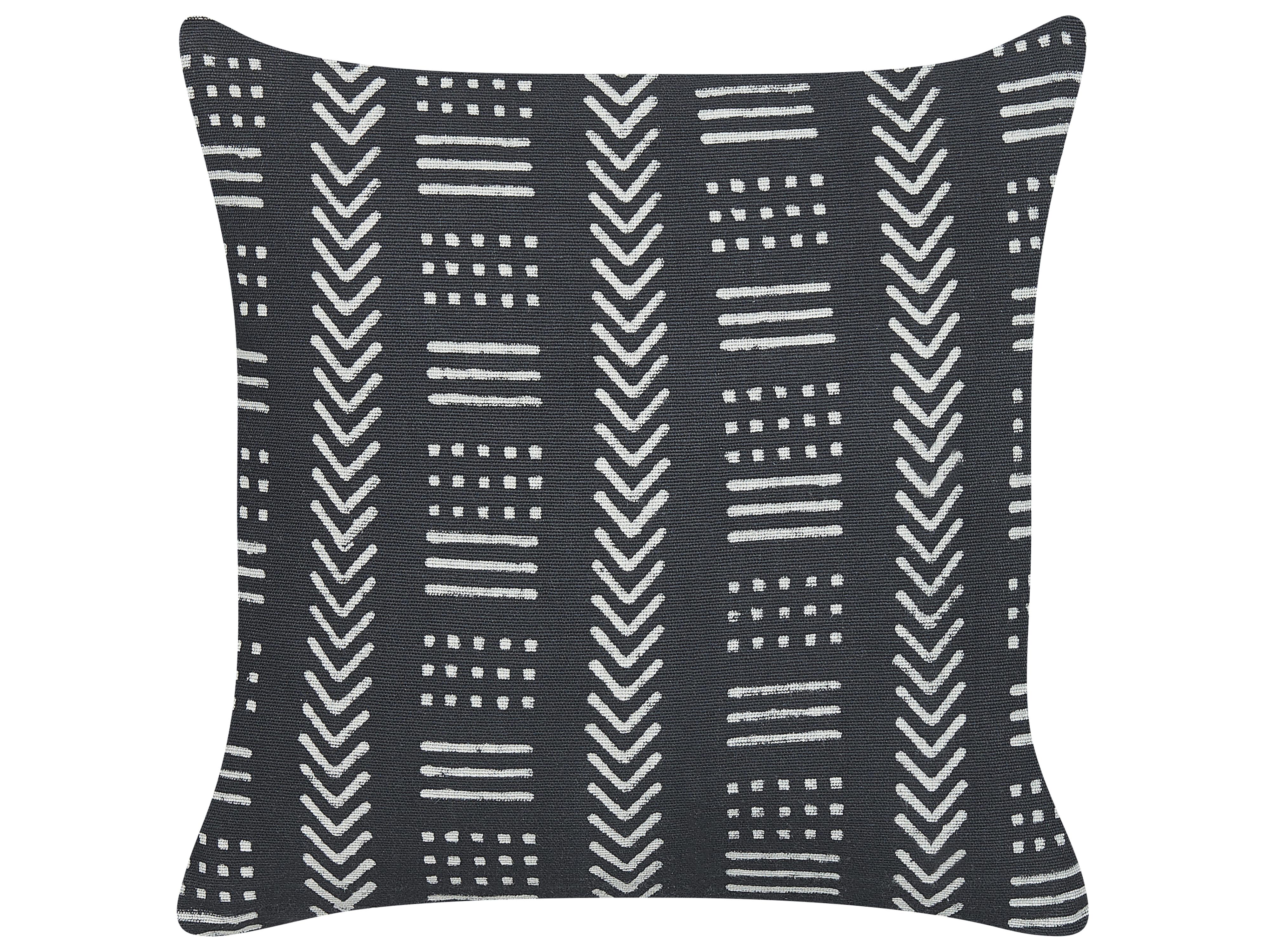 Set van 2 sierkussens BENZOIN Katoen 45 x 45 cm Zwart geometrisch patroon