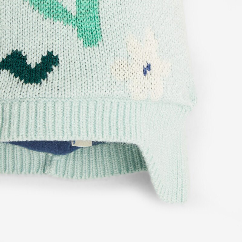 Bonnet bébé à pompon violine en tricot bleu Catimini Bleu