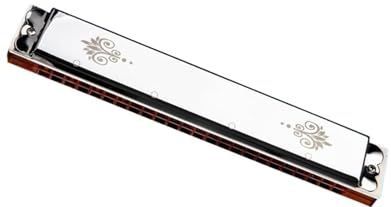 24 Holes Polyfone Mondharmonica Zilveren Hoes Beginnersinstrument Voor Volwassenen beginners Mondharmonica Professioneel Instrument(7 silver 3)