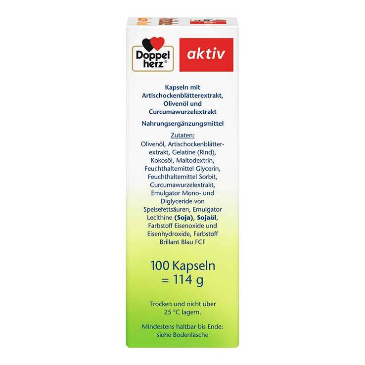 Doppelherz Artischocke Curcuma + Olivenöl Kapseln, 100 St