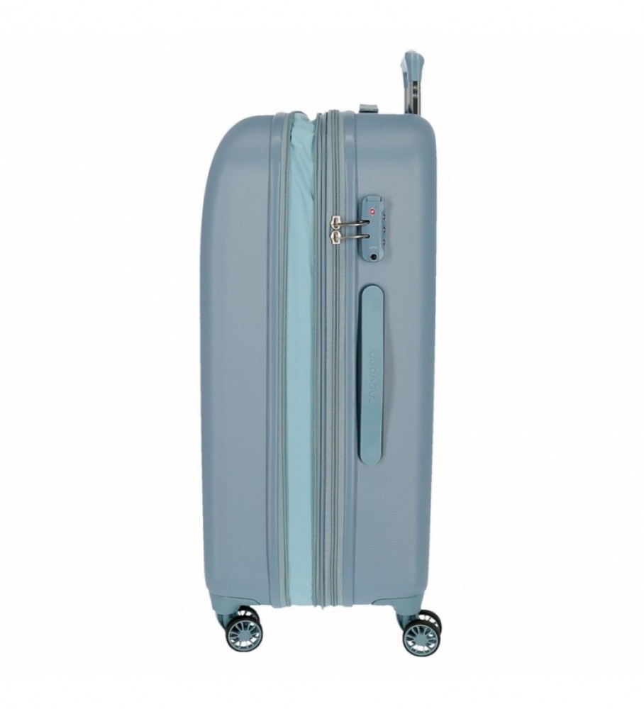 Mala rígida Movom Riga tamanho médio, azul claro - 49x90x27cm