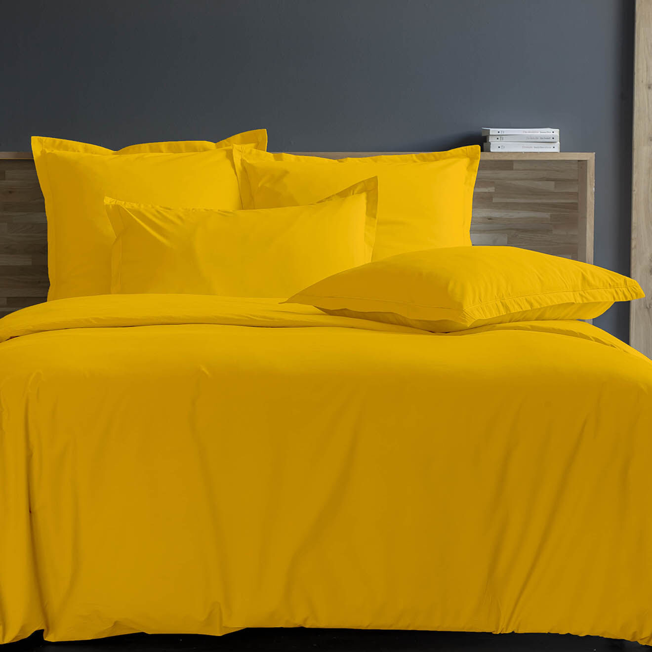 United by PDC Housse de couette 100% Satin de Coton safran