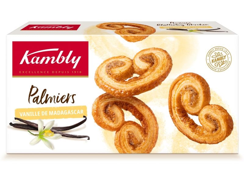 Kambly Kambly Palmiers Vanille 100 g Knusprige Eleganz betont die feine Textur der Palmiers