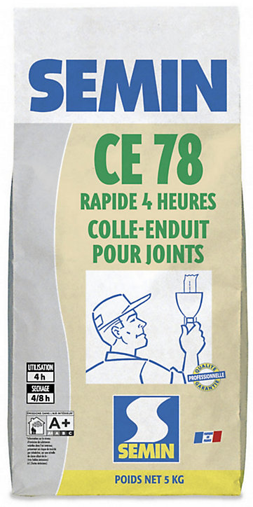 Colle enduit pour joint CE 78 rapide 4h Semin 5kg