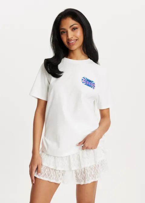 T-shirt met print thrills wit (WIT)