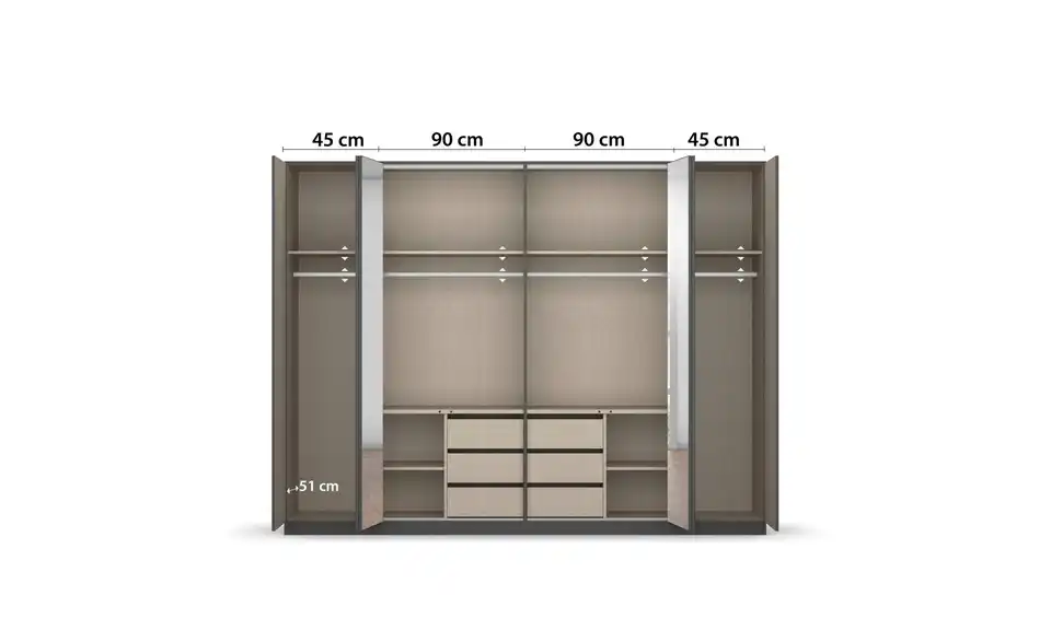 Falttürenschrank 271 cm 6 Stück