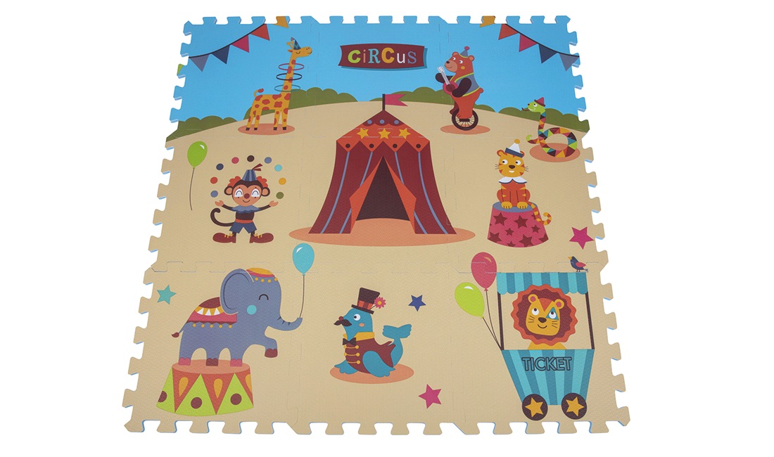 Soluzo Legegulv med cirkus motiv