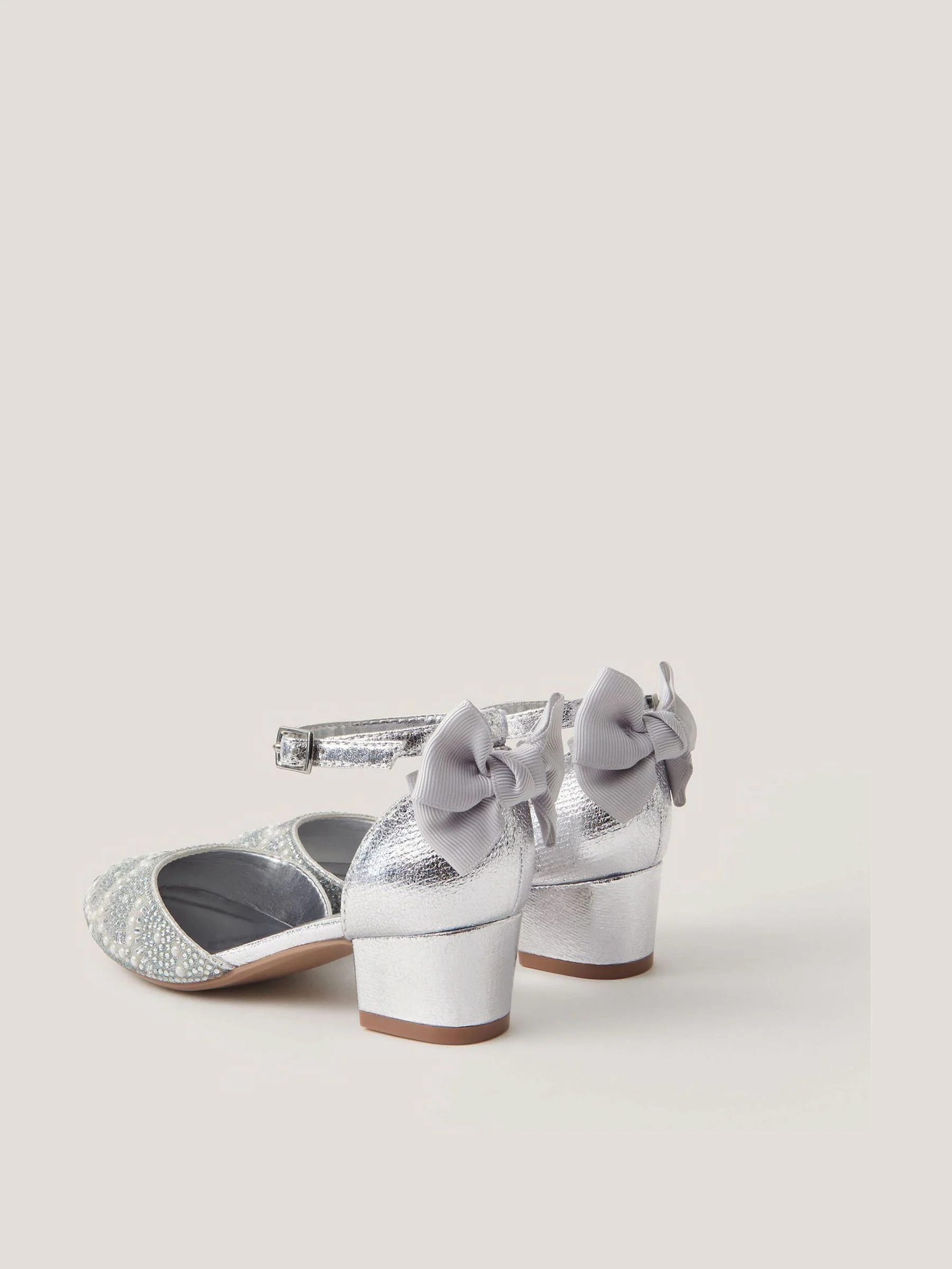 Monsoon Embellished Metallic Two Part Heels Shoes