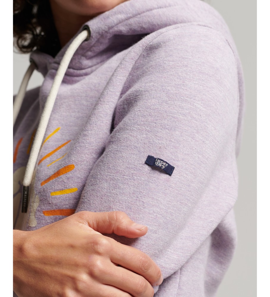 Moletom com capuz Superdry Vintage Logo Nostalgia na cor lilás