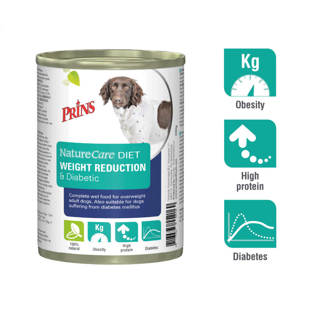 Prins NatureCare Diet Weight Reduction & Diabetic Hondenvoer Nat 400 gr