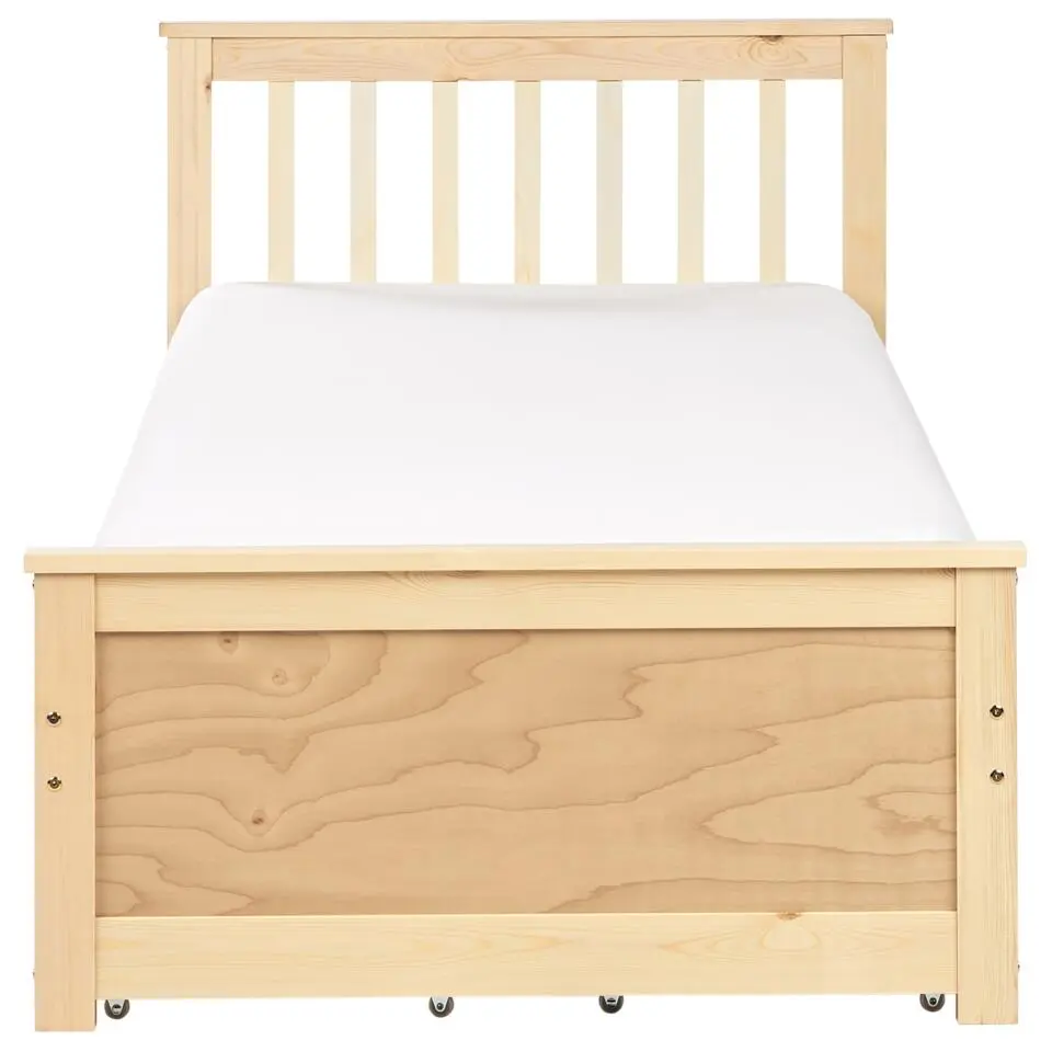 OLENDON - Bed met 4 lades - Lichtbruin - 90 x 200 cm - Dennenhout