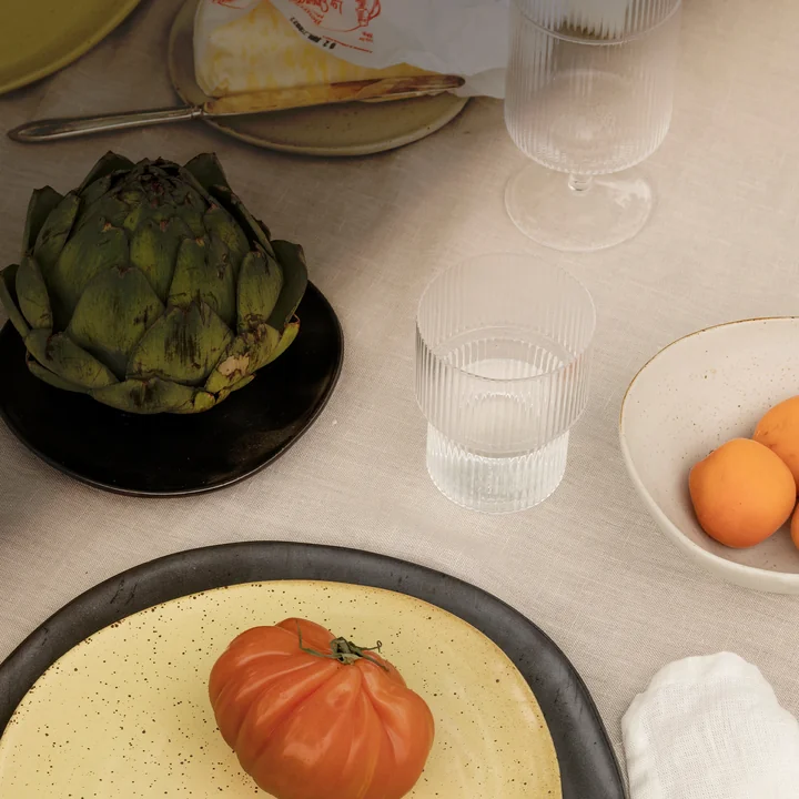 Ferm Living - Ripple Longdrink-Gläser, smoked grey (4er-Set)